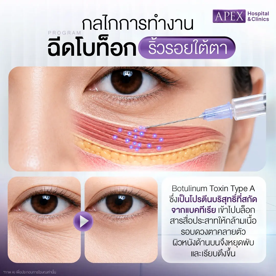 กลไกการทำงานโบท็อกริ้วรอยใต้ตา