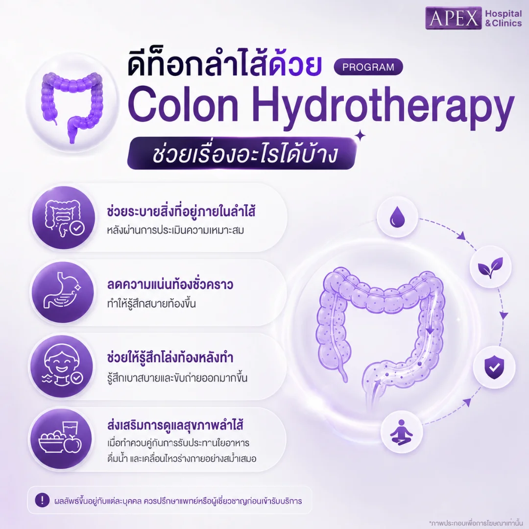 ดีท็อกลำไส้ด้วย Colon Hydrotherapy ช่วยเรื่องอะไร