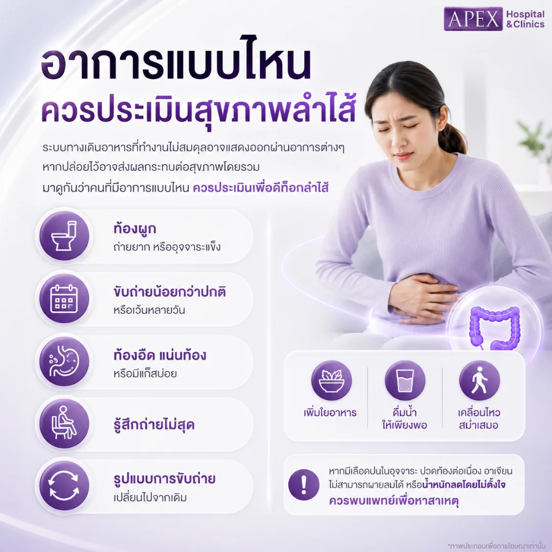 อาการแบบไหนควรประเมินสุขภาพลำไส้