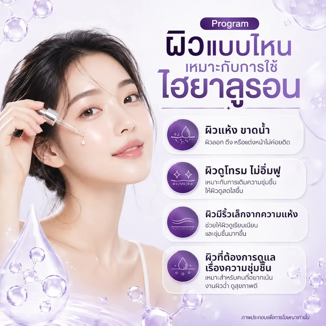ผิวแบบไหนเหมาะกับการใช้ไฮยาลูรอน