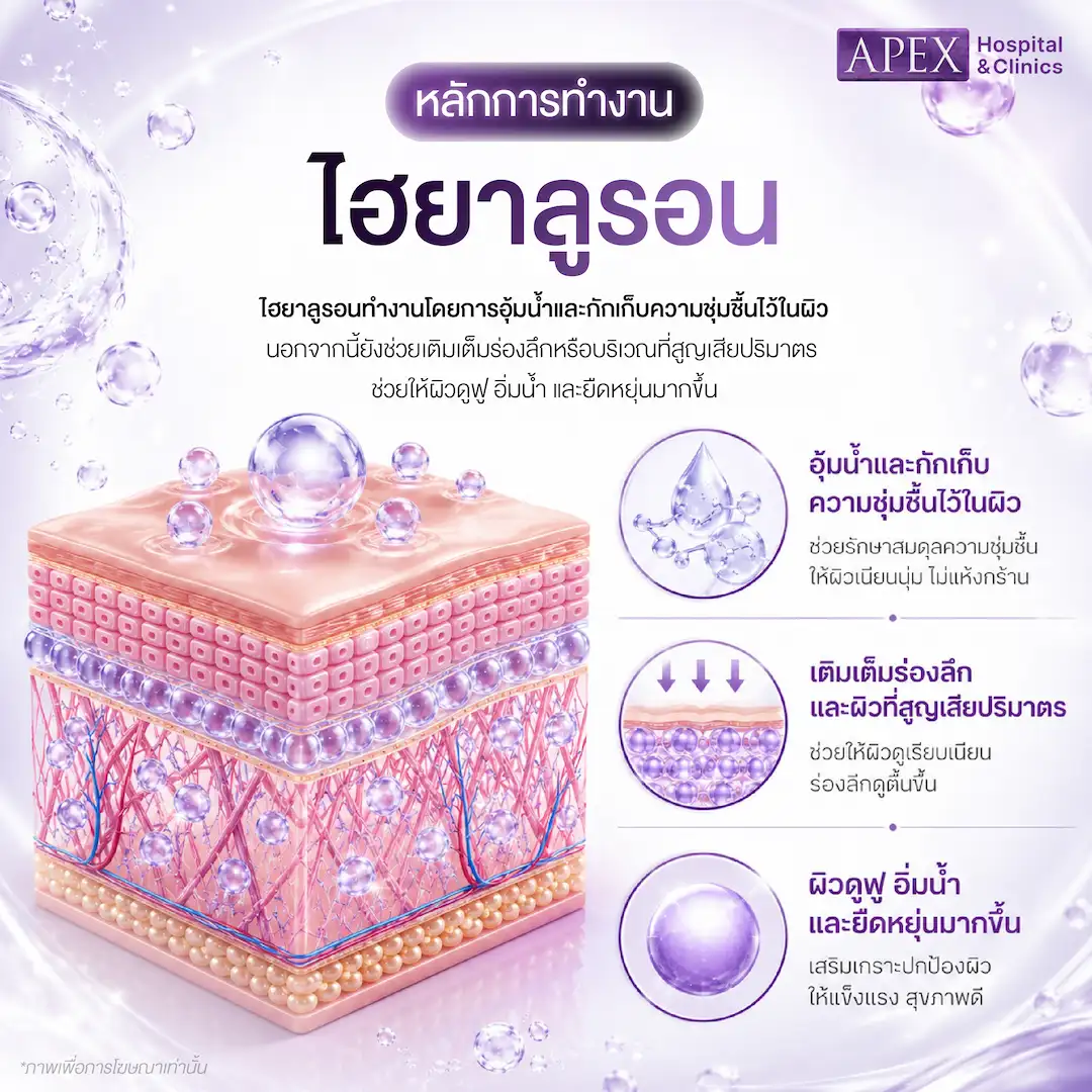 ไฮยาลูรอนทำงานกับผิวอย่างไร