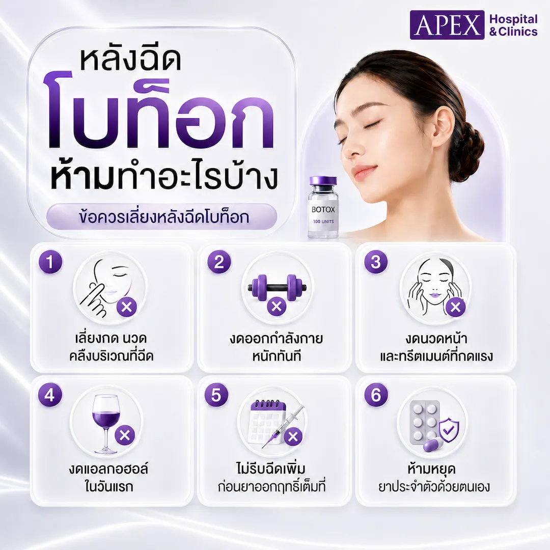 หลังฉีดโบท็อก ห้ามทำอะไรบ้าง
