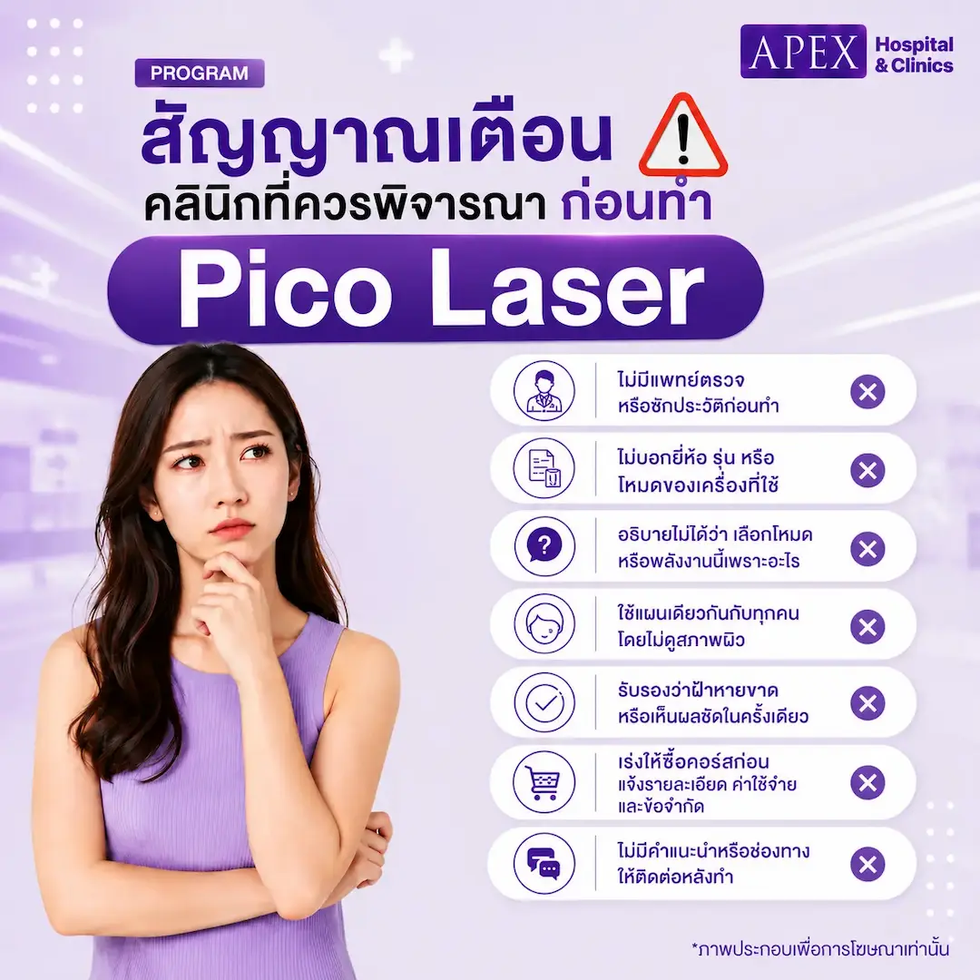 สัญญาณเตือนคลินิกที่ควรพิจารณาก่อนทำ Pico Laser
