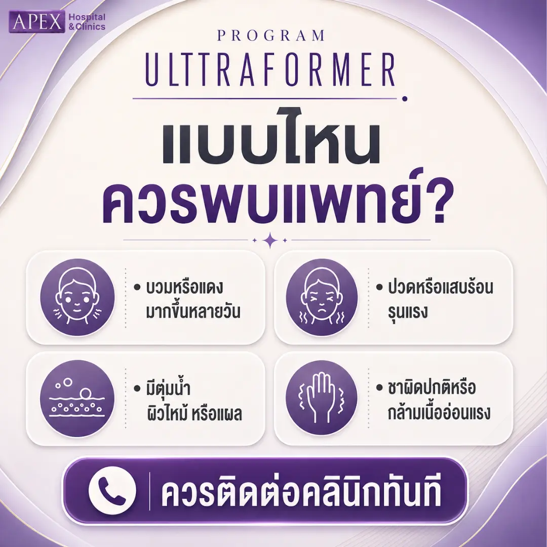 หลังทำ Ultraformer แบบไหนควรพบแพทย์