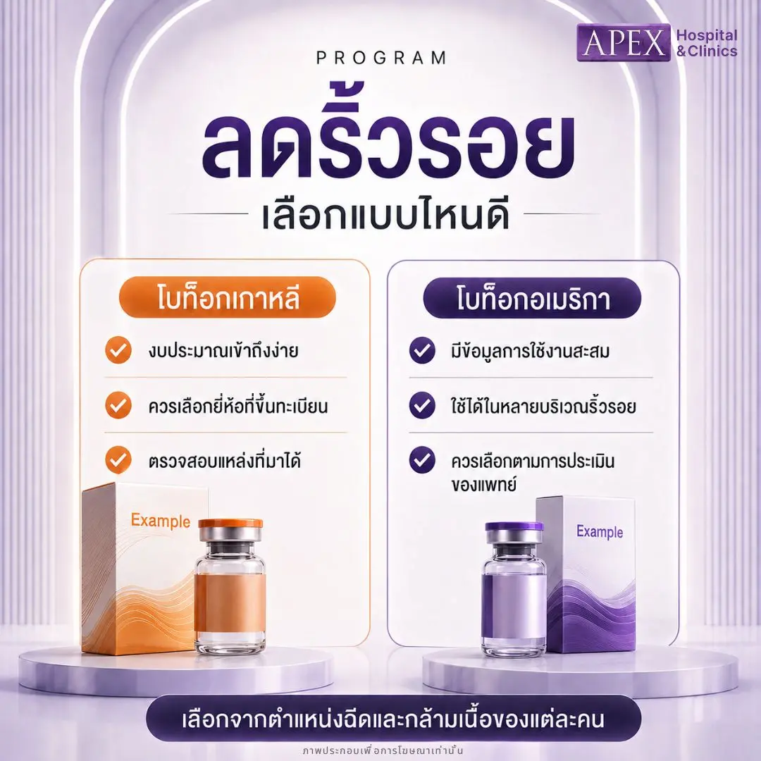 โบท็อกเกาหลีหรืออเมริกา แบบไหนเหมาะกับลดริ้วรอย