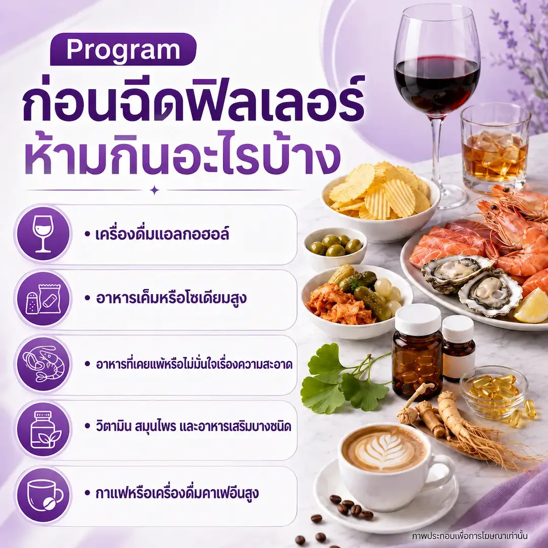 ก่อนฉีดฟิลเลอร์ห้ามกินอะไรบ้าง