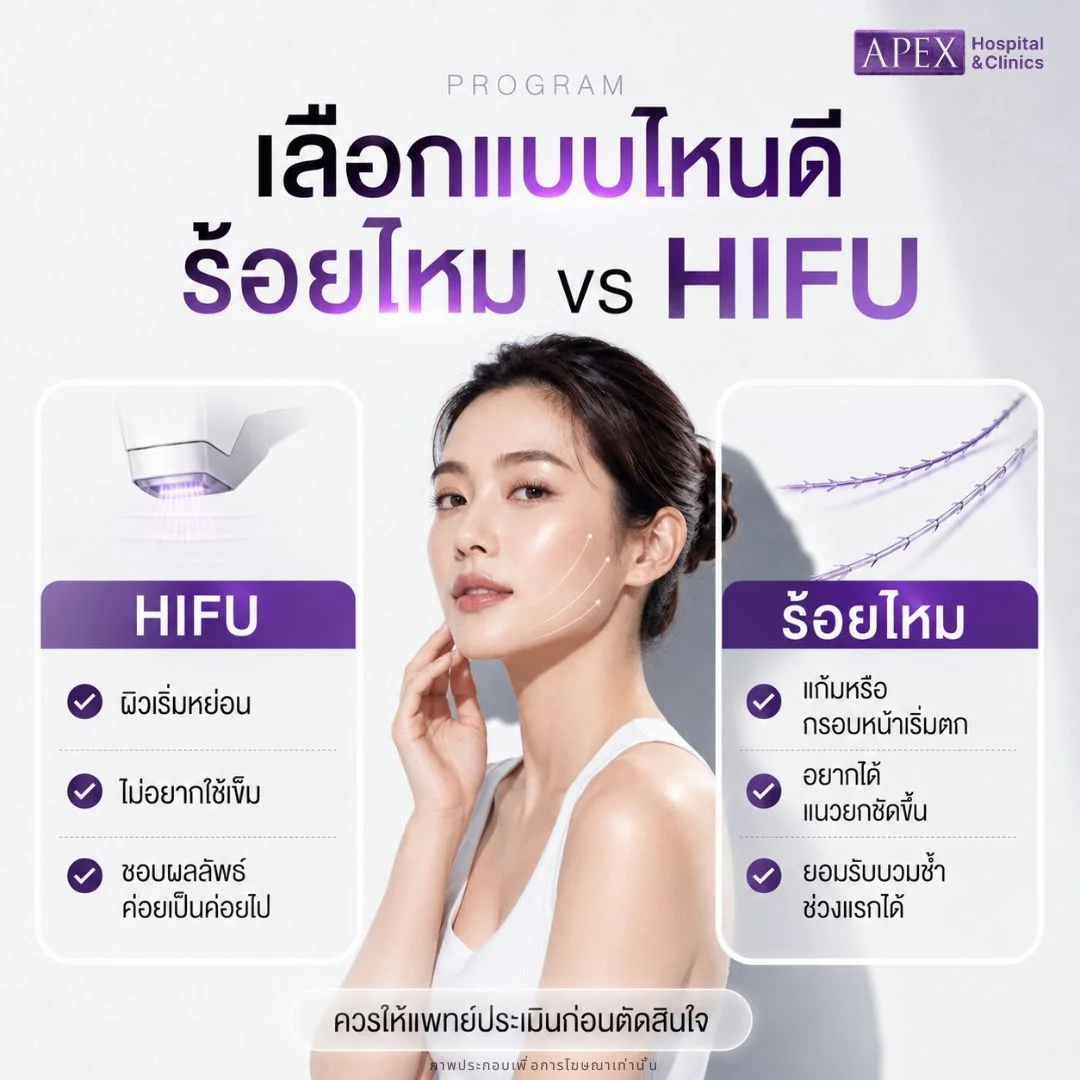 ร้อยไหมหรือ HIFU เลือกแบบไหนดี