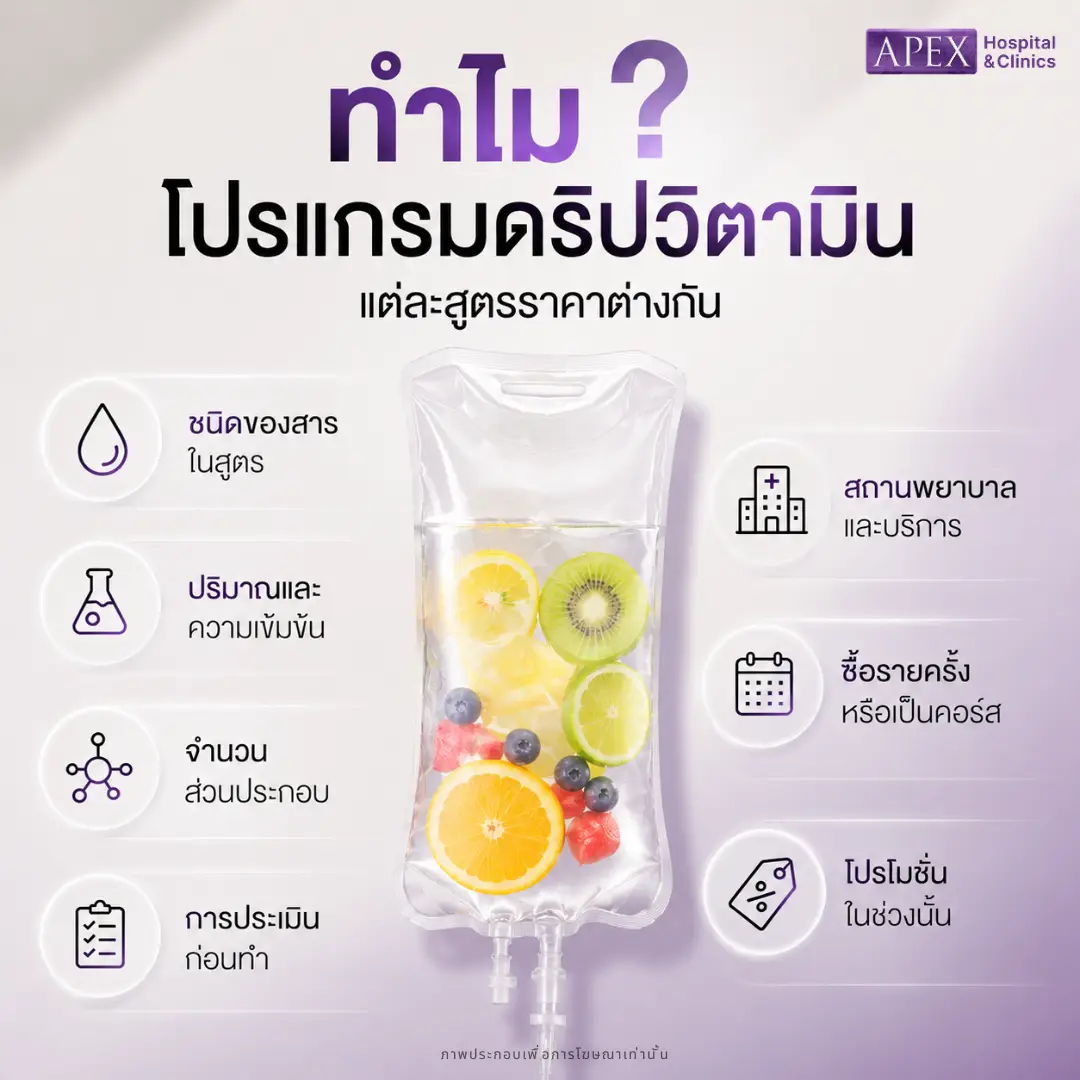 ทำไมดริปวิตามินแต่ละสูตรราคาต่างกัน