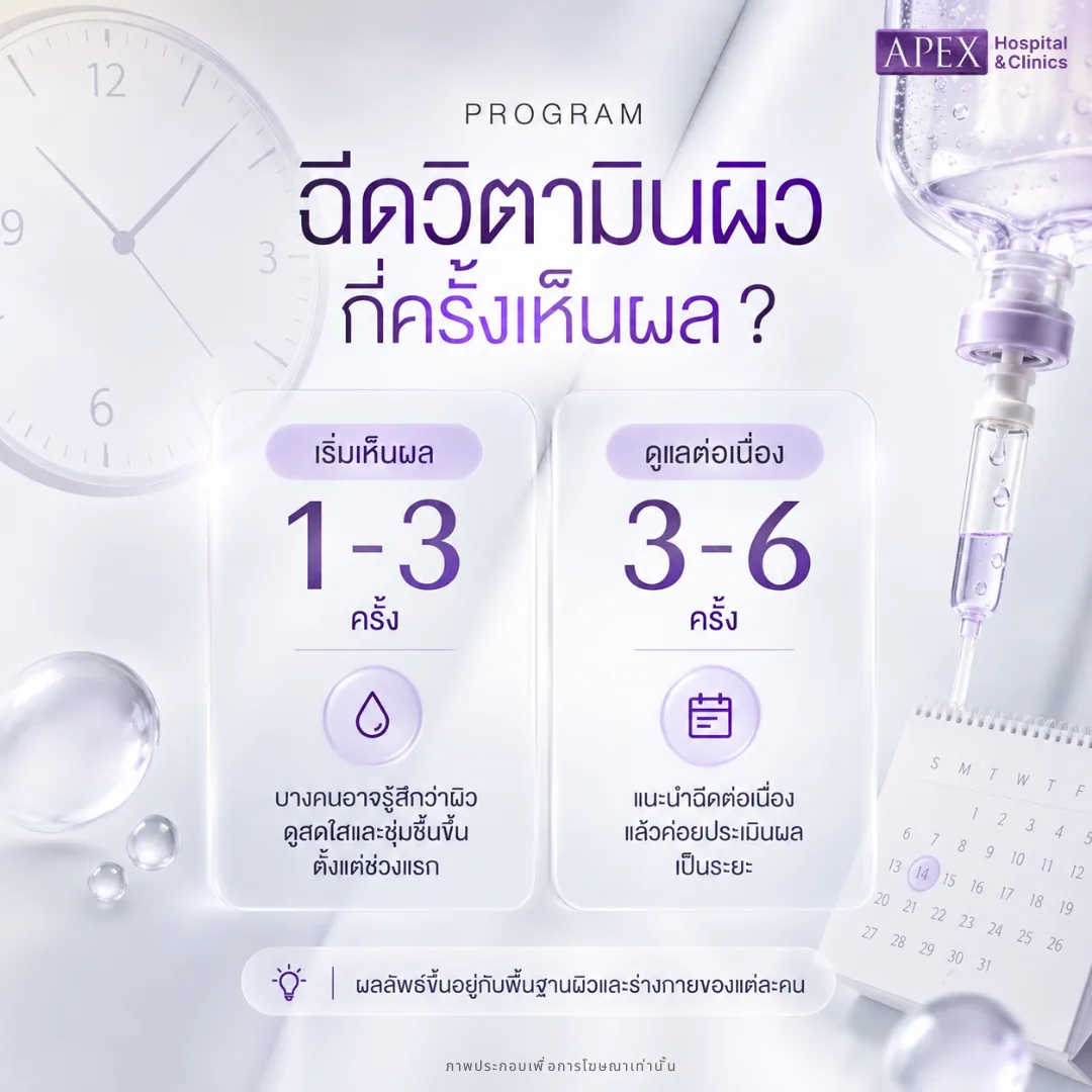 ฉีดวิตามินผิวกี่ครั้งเห็นผล