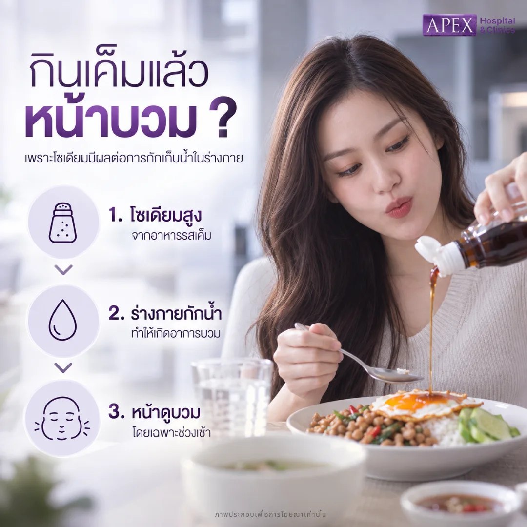ลดเค็มและดูแลอาการหน้าบวม