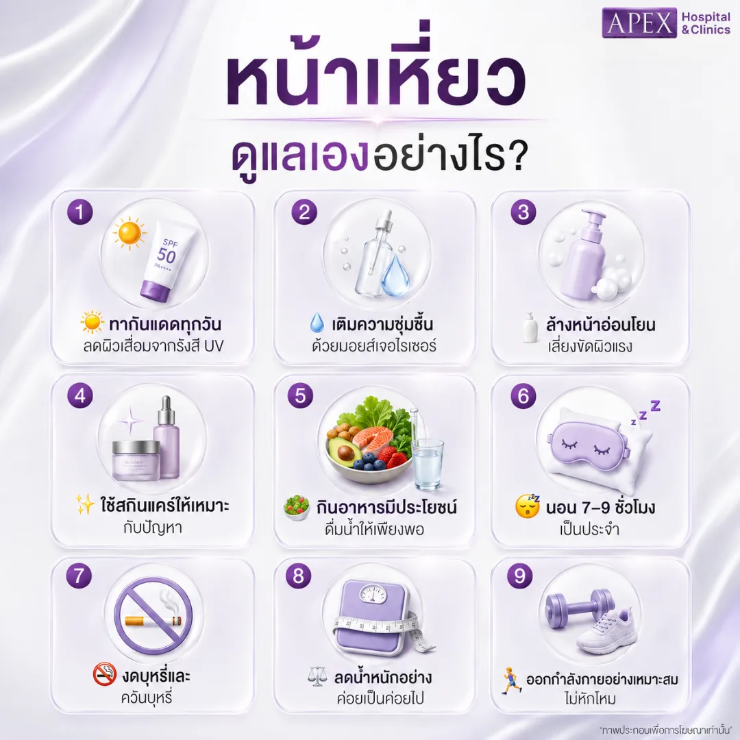 หน้าเหี่ยวทำไงดี เริ่มดูแลด้วยตัวเองอย่างไร